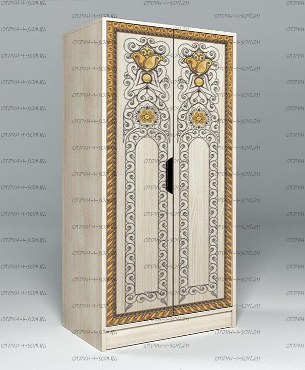 Шкаф 2-дверный низкий Жасмин Ж 23/4-2У / Ж 23/4-1В (60х52х131)