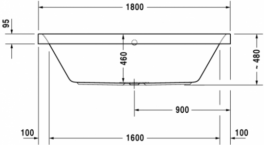 Ванна Duravit Happy D.2 180x80 700314 схема 2