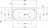 Duravit ванна из керамики Luv 185x95 700431 схема 2