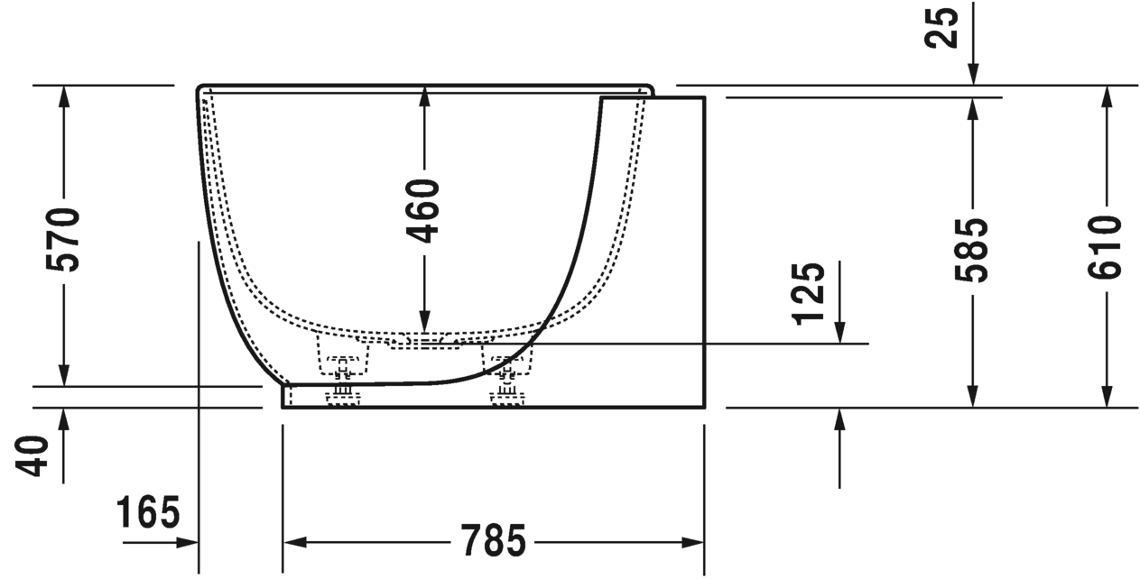 Duravit ванна из керамики Luv 185x95 700431 схема 4