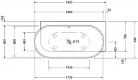 Керамическая ванна Duravit Luv 185x95 700432 схема 2