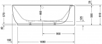 Керамическая ванна Duravit Luv 185x95 700432 схема 3