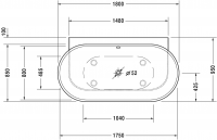 Duravit керамическая ванна Luv 180x95 700433 схема 1