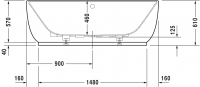 Duravit керамическая ванна Luv 180x95 700433 схема 2