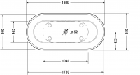 Керамическая ванна Duravit Luv 180x85 700434 схема 3