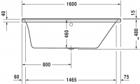 Ванна Duravit P3 Comforts 160x70 700372 c наклоном справа схема 3