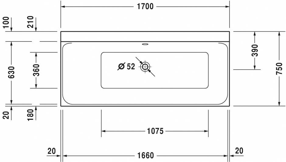 Ванна Duravit P3 Comforts 170x75 700375 c наклоном слева ФОТО