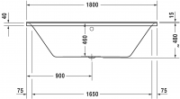 Ванна Duravit P3 Comforts 180x80 700377 схема 3