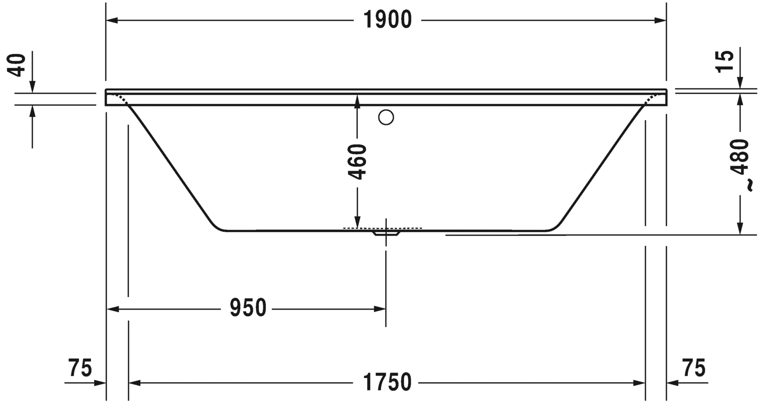 Ванна Duravit P3 Comforts 190x90 700378 схема 3