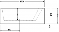 Duravit ванна Paiova 170x100 700265 с панелью схема 3