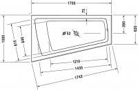 Duravit ванна Paiova 170x100 700264 с панелью схема 2