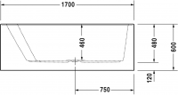 Duravit ванна Paiova 170x100 700264 с панелью схема 3