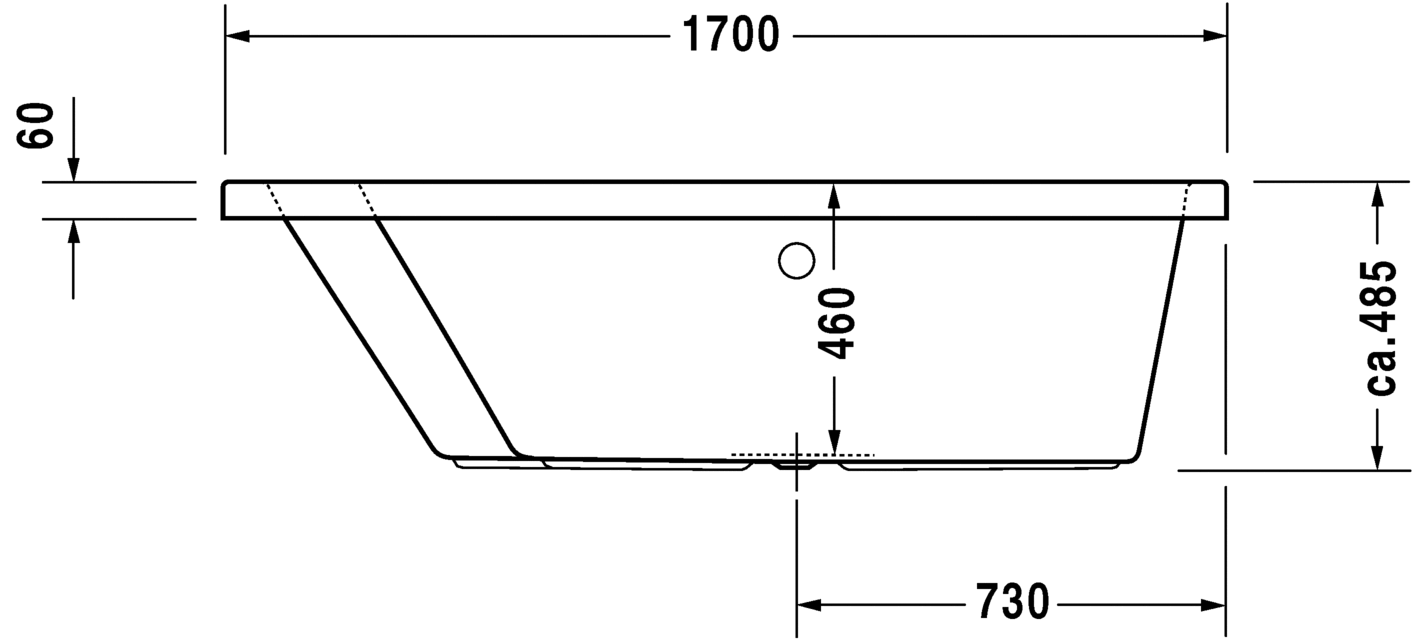 Duravit ванна Paiova 170x130 700214 схема 3