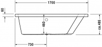 Акриловая ванна Duravit Paiova 170x130 700215 схема 3