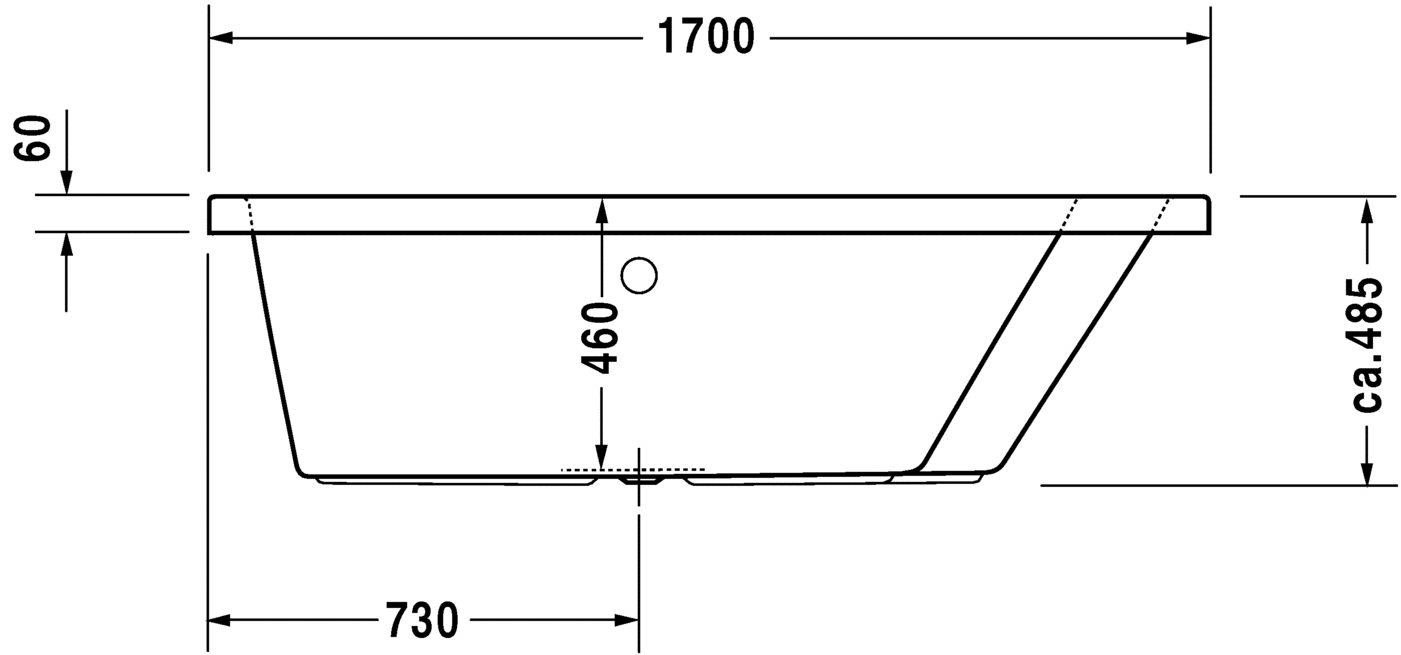 Акриловая ванна Duravit Paiova 170x130 700215 схема 3