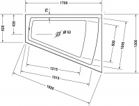 Duravit ванна Paiova 170x130 700267 с панелью схема 2