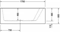 Duravit ванна Paiova 170x130 700267 с панелью схема 3