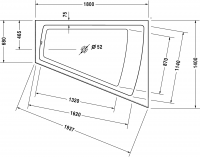 Duravit ванна Paiova 180x140 700269 с панелью схема 2