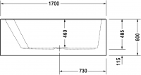 Duravit ванна Paiova 170x130 700266 с панелью схема 3