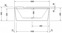 Duravit ванна Starck 160x80 700409 отдельностоящая схема 3