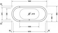 Duravit ванна Starck 180x80 700009 схема 2