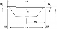 Duravit ванна Starck 180x80 700009 схема 3