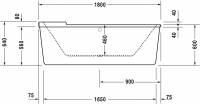 Duravit ванна Starck 180x80 700010 отдельно стоящая схема 3