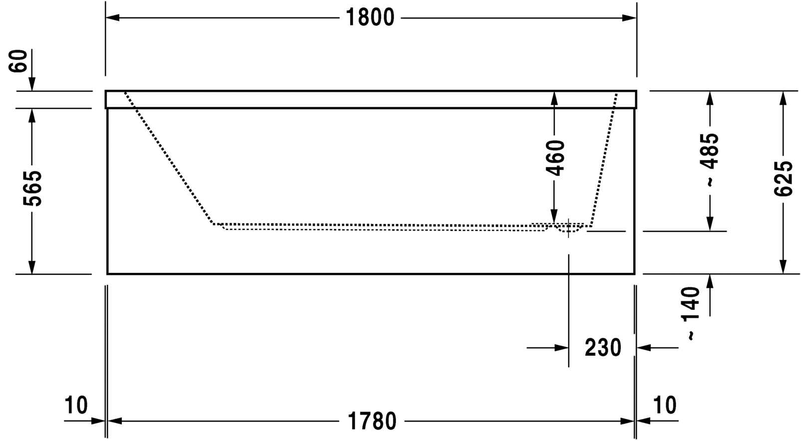 Ванна Duravit Starck 180x90 700050 схема 5