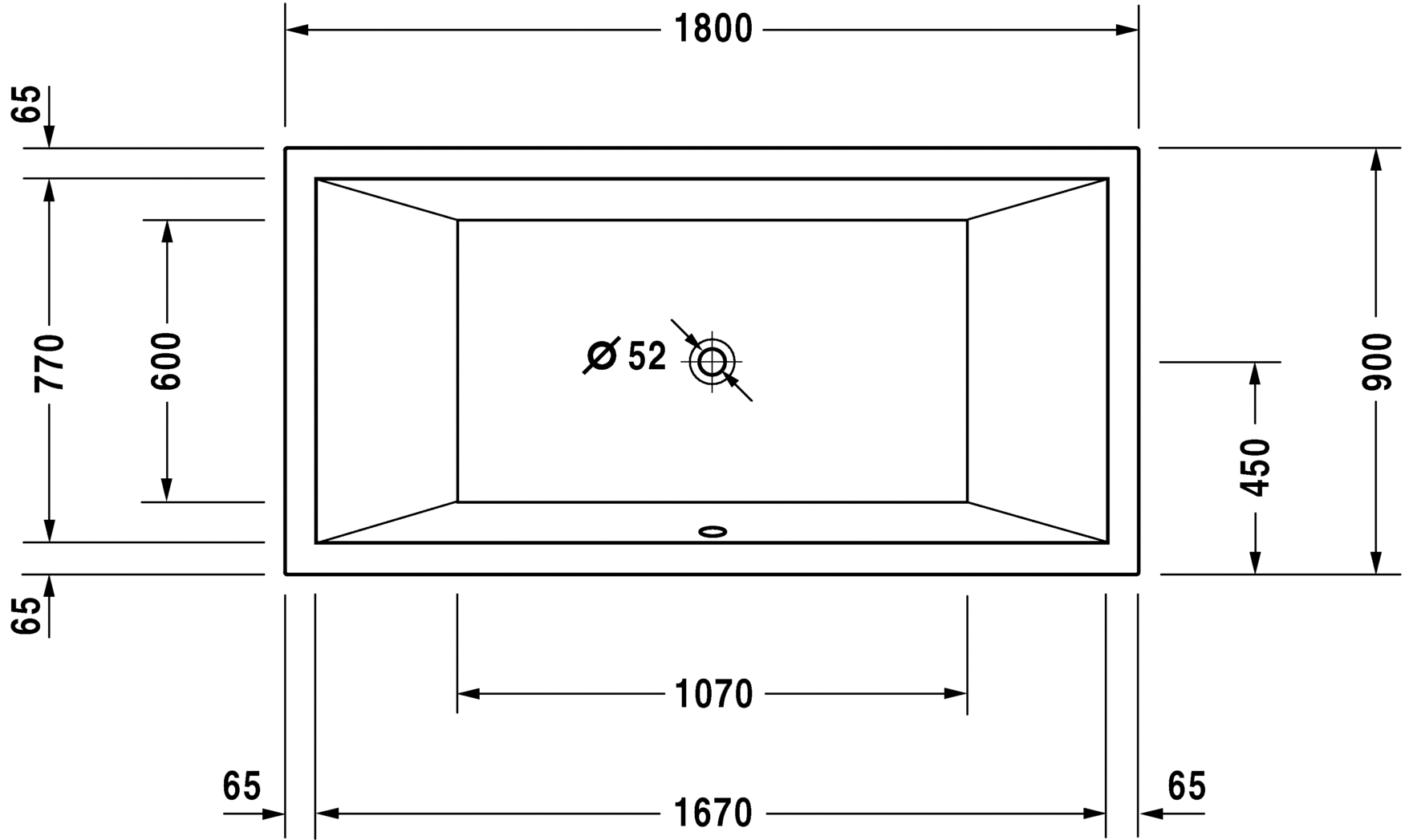 Ванна Duravit Starck 180x90 700052 схема 2