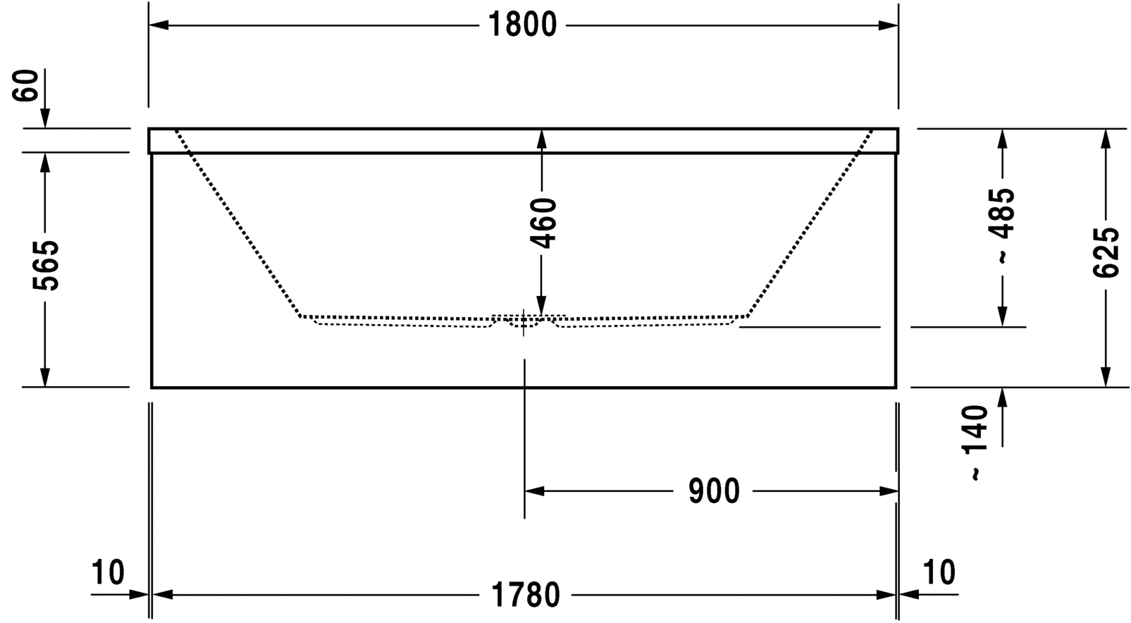 Ванна Duravit Starck 180x90 700052 схема 4