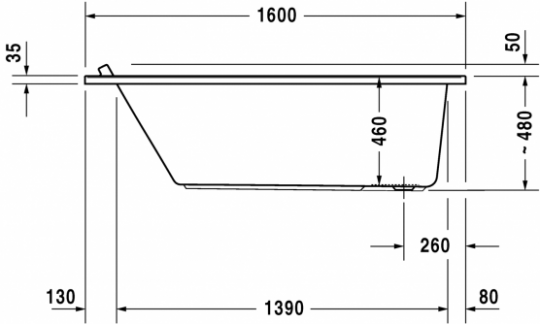 Ванна Duravit Starck 160x70 700333 схема 2