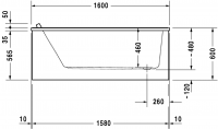 Ванна Duravit Starck 160x70 700333 схема 3