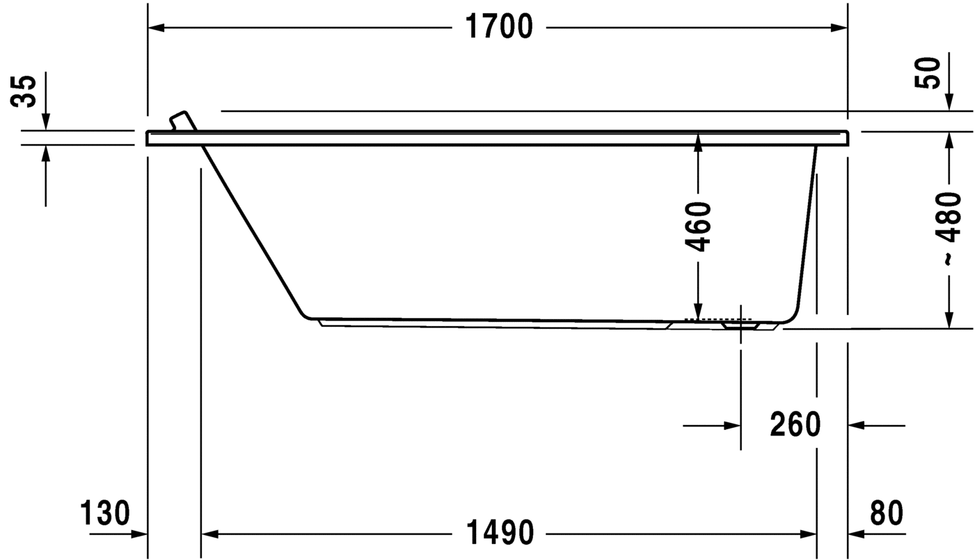 Ванна Duravit Starck 170x70 700334 схема 2