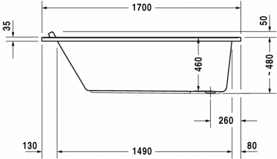 Ванна Duravit Starck 170x70 700334 схема 2