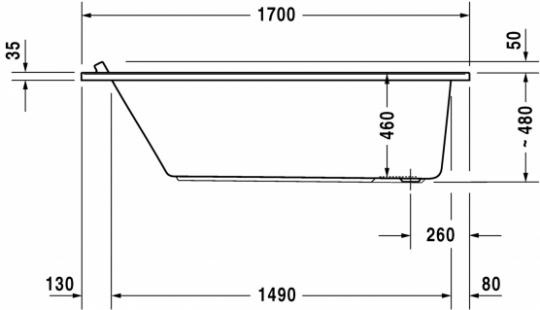 Ванна Duravit Starck 170x75 700335 схема 2