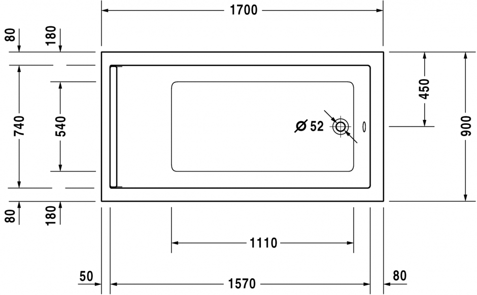 Ванна Duravit Starck 170x90 700337 ФОТО