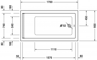 Ванна Duravit Starck 170x90 700337 схема 1