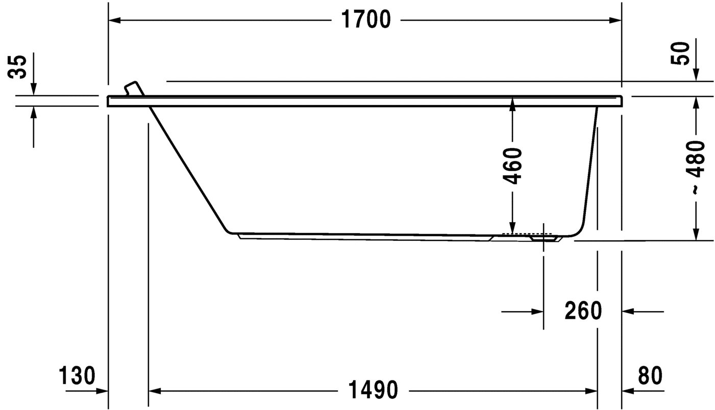 Ванна Duravit Starck 170x90 700337 схема 2