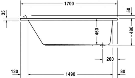 Ванна Duravit Starck 170x90 700337 схема 2