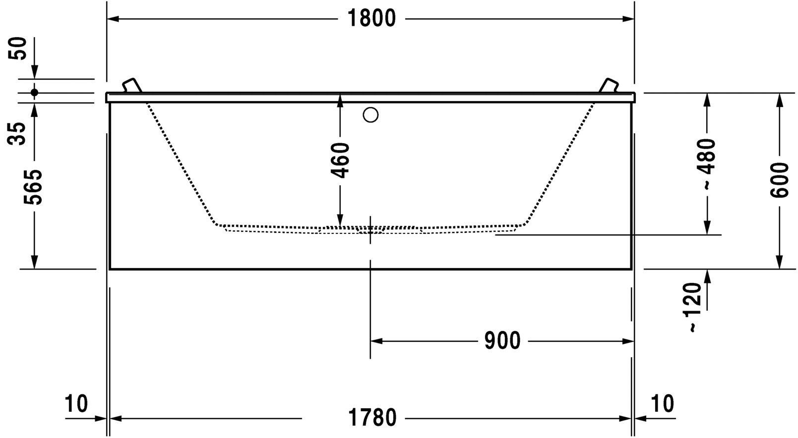 Ванна Duravit Starck 180x80 700338 схема 4