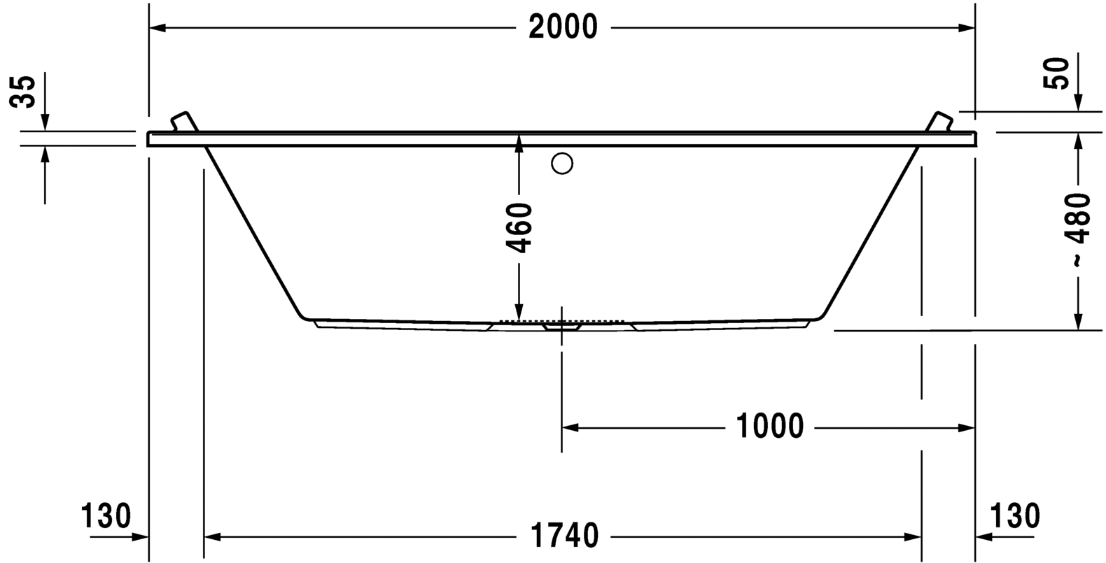 Ванна Duravit Starck 200x100 700341 схема 2