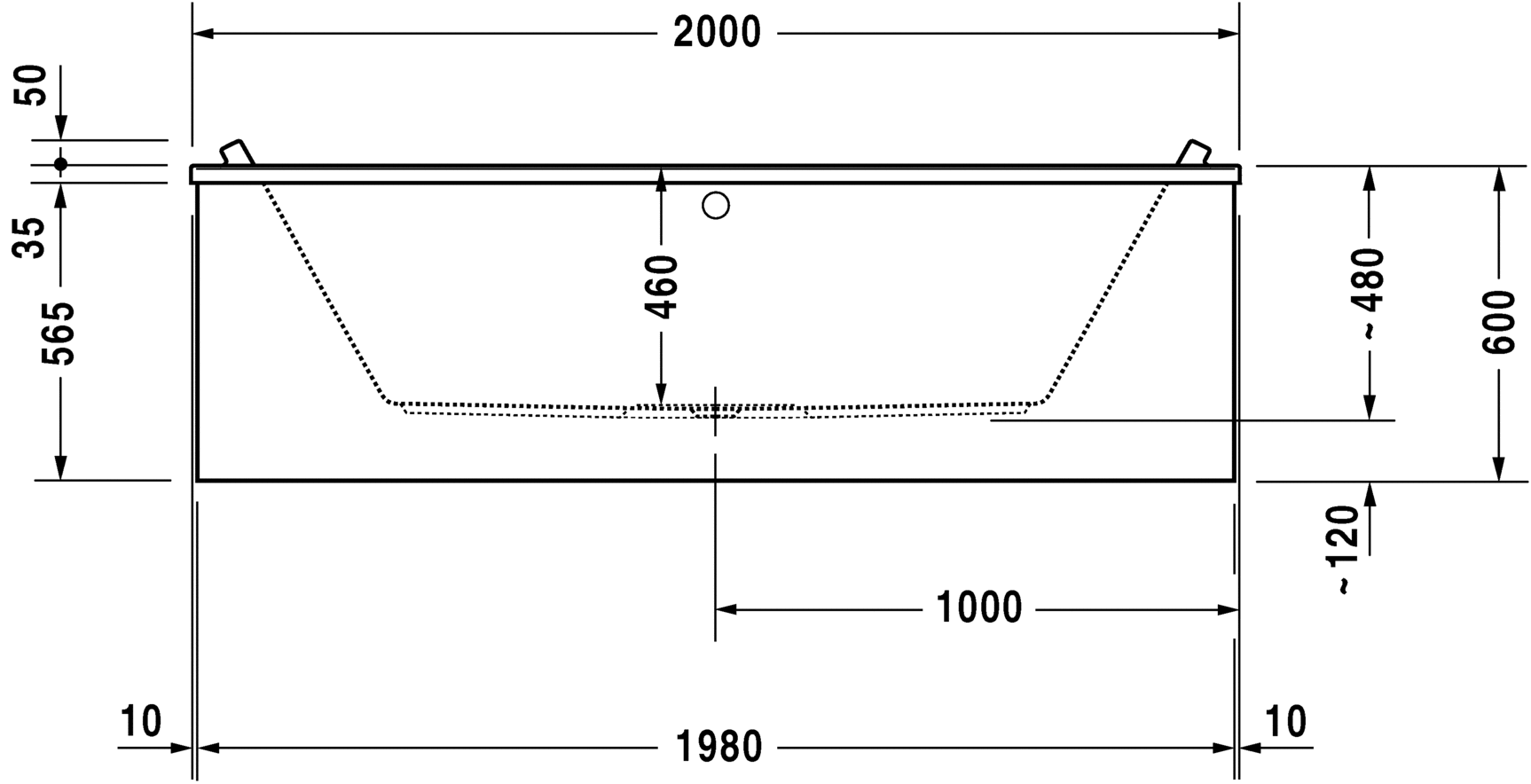 Ванна Duravit Starck 200x100 700341 схема 3