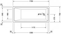 Ванна Duravit Vero Air 170x75 700412 схема 1