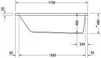 Ванна Duravit Vero Air 170x75 700412 схема 2