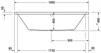 Ванна Duravit Vero Air 190x90 700414 схема 2