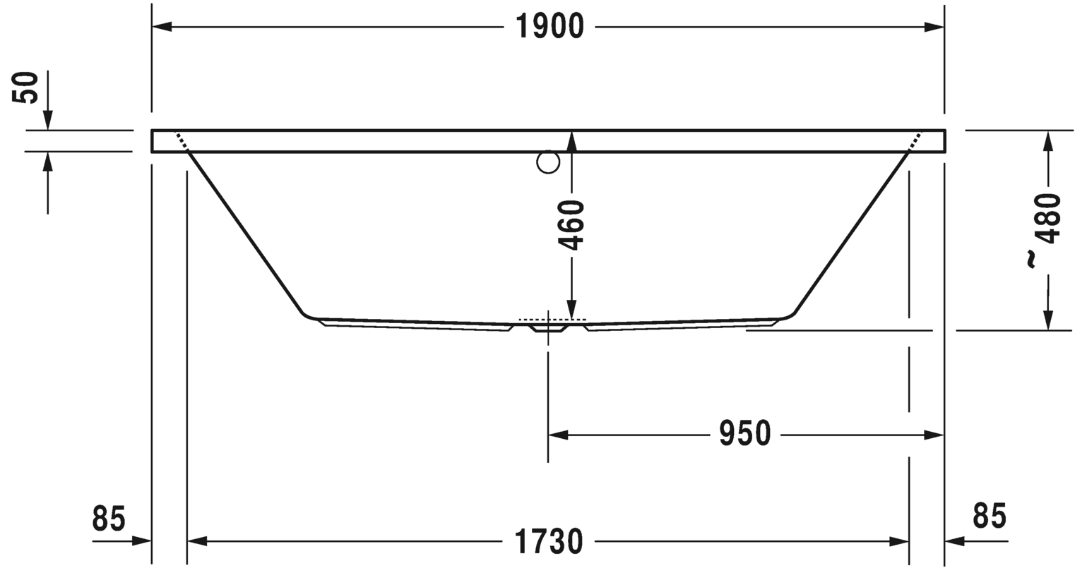 Ванна Duravit Vero Air 190x90 700414 схема 2