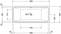 Ванна Duravit Vero Air 180x80 700416 угол справа схема 2