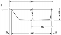 Ванна Duravit Vero 170x70 700131 схема 3