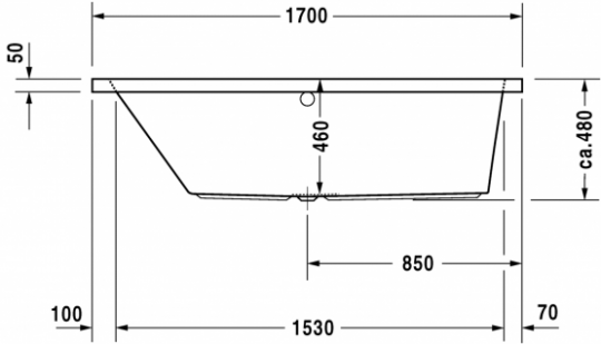 Ванна Duravit Vero 170x75 700133 схема 3