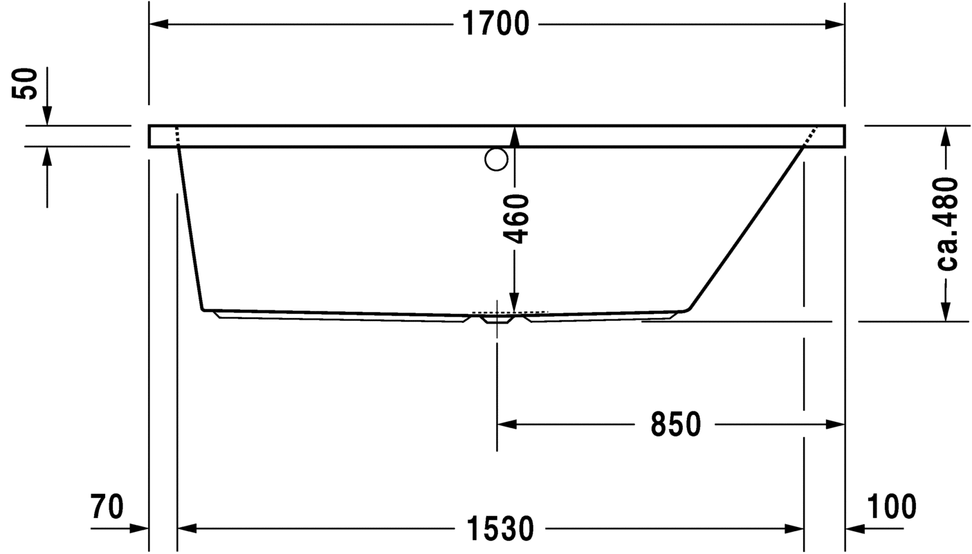 Ванна Duravit Vero 170x75 700134 схема 3